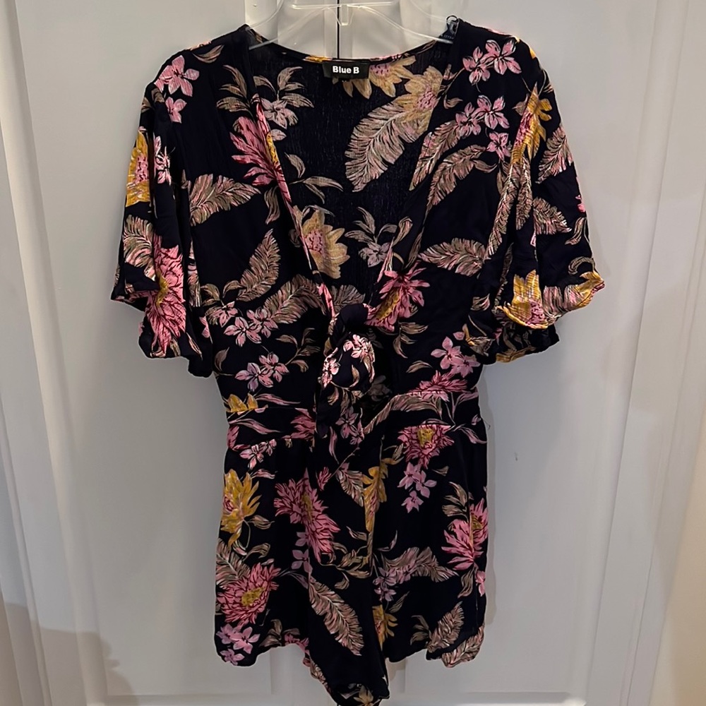Blue B Floral Romper